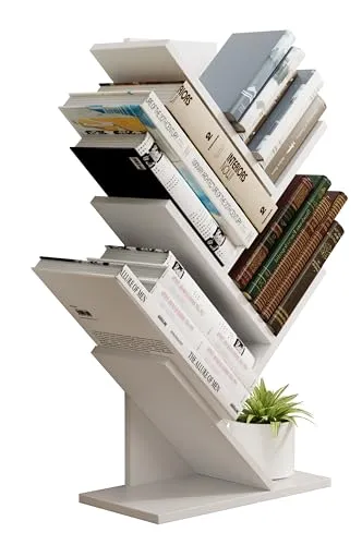 VCM Holz Aufbewahrung Stand Regal Nulis L Weiß - Elegantes Standregal aus Holz mit sechs offenen Fächern, ideal zur Aufbewahrung und Präsentation von Büchern und Deko. Maße: H. 77 x B. 40 x T. 20 cm.