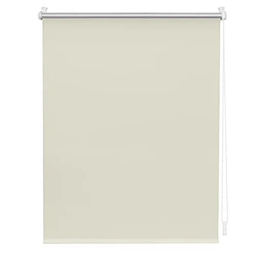 Lichtblick Thermorollo ohne Bohren, Klemmfix, Verdunklungsrollo, Hitzeschutz, Sichtschutz, Wandmontage, Deckenmontage, Rollo für Fenster und Türen Creme,B65 x H150 cm