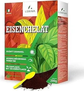 LERAVA® Eisenchelat 200g - Effektiver Eisendünger für alle Pflanzenarten - Dünger für gesundes Pflanzenwachstum, bekämpft Eisenmangel und sorgt für kräftiges, intensives Grün in wenigen Tagen. Ideal auch für Hortensien!