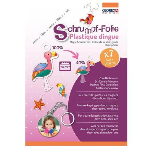Bastelmaterial Schrumpffolie A5 7 Bogen weiss