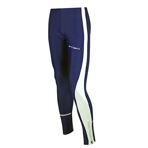 Airtracks Damen Thermo Laufhose Lang - Winter Funktions Running Tight - Warm - Atmungsaktiv - Reflektoren - Navy-blau - XL - Damen