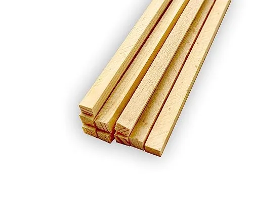 Holzstäbchen vierkant 300x6x6 mm Stäbchen für Basteln und Haushalt (100 Stück)