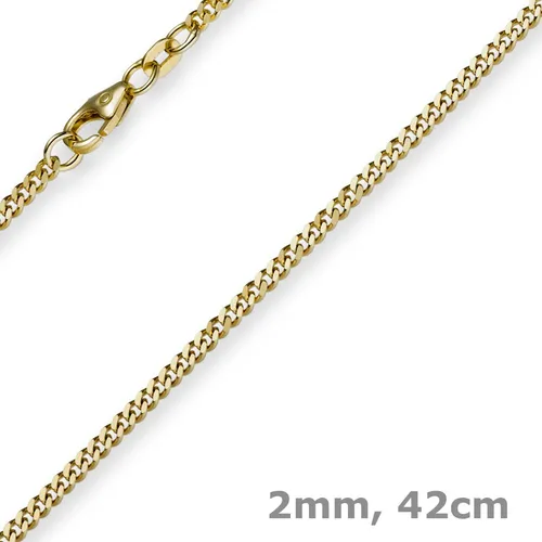 2mm Panzerkette Collier aus 585 Gelbgold, 42cm Unisex