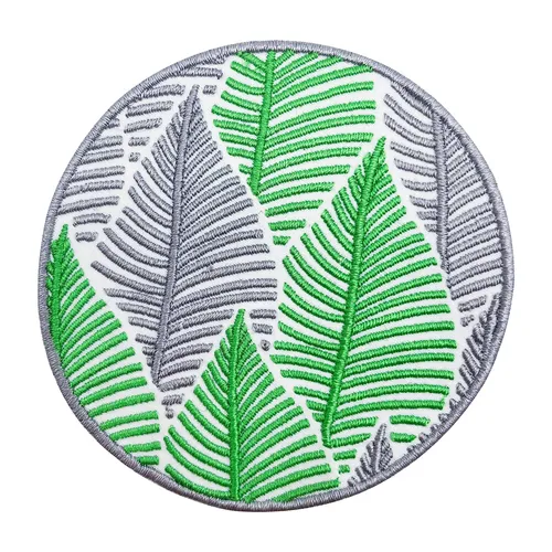 Blätter Patch zum Aufbügeln | Leaf Whispers Patches, Runder DIY Blumen Flicken