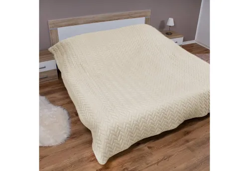 Bestlivings Tagesdecke Creme 220x240 cm - Bettdecken – Multifunktionale Steppdecke, ideal als Bett- und Sofaüberwurf, sorgt für ein weiches Hautgefühl und ist ganzjährig nutzbar.