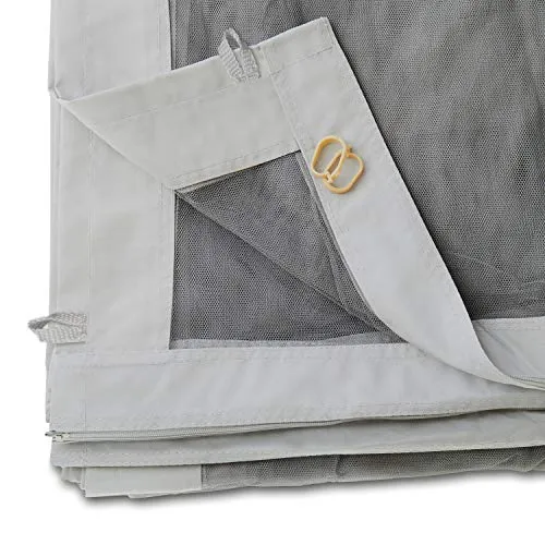 TOOLPORT Moskitonetz für Gartenpavillon Sunset Classic 3x4 m - Polyester - Insektengitter mit Reißverschluss - Grau