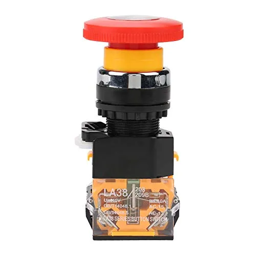Notschalter Selbsthemmend Not-Halt Druckschalter LA38-11ZS 220/380 V 10A Pilzkopf Momentary Switch