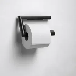 Keuco Reva Toilettenpapierhalter 12862370000 - Toilettenpapierhalter in elegantem Schwarz matt, offene Form für eine einfache Handhabung und geeignet für Rollenbreiten von 100/120mm.