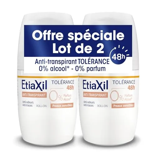 ETIAXIL - Antitranspirant – mäßiges Schwitzen – Achseln – Toleranz – Roll-on – 50 ml – 2 Stück