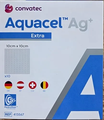 AQUACEL Ag+ Extra 10x10 cm Kompressen
