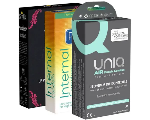 Kondomotheke Kondome Ladies Mix 3 Packungen latexfreie Kondome für Frauen, insgesamt, 9 St., Frauenkondome - aktive Verhütung für Frauen, komfortabel, gefühlsecht & einfach in der Anwendung