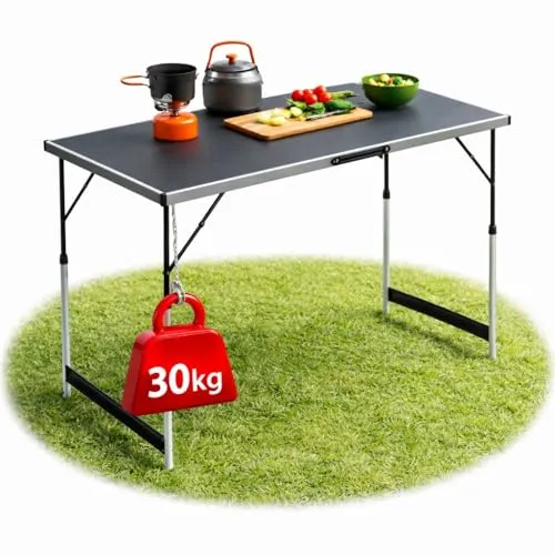 Höhenverstellbarer Multifunktionstisch 100x60 cm – Klappbar für Camping, Garten & Events