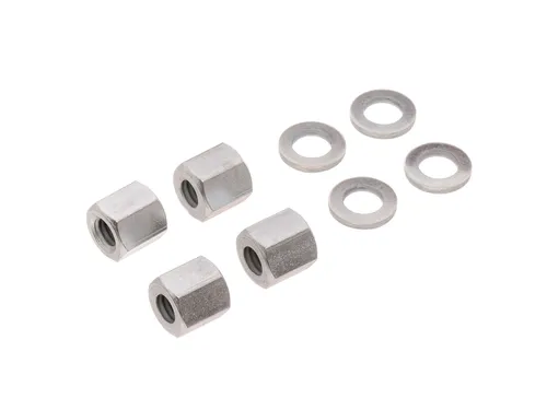 Set: 4x Langmuttern + Scheiben für Zylinderkopf - für Simson S50, S51, S53, S70,