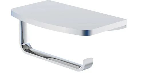 Steinberg Serie 450 Toilettenpapierhalter mit Ablage 17 cm 450.2820 - Toilettenpapierhalter mit praktischer Ablage aus Messing, elegantes Design in chrom für ein modernes Badezimmer