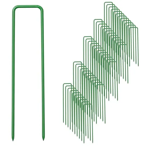 50x Erdanker Gewächshaus rostfrei 15cm, Heringe Anti-Rost, Erdanker Unkrautvlies, Schlauch-Anker, Bodenanker verzinkt, Heringe 15cm, Erdnägel stabil 150mm, Befestigungsanker wiederverwendbar