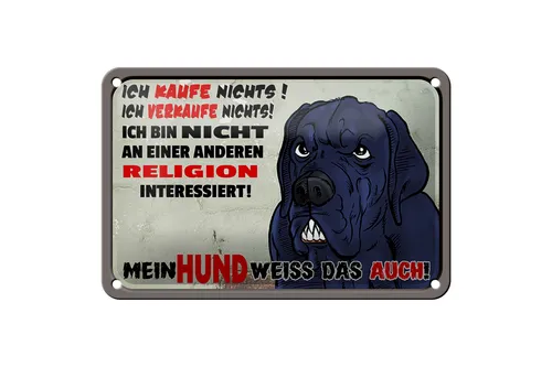 Produktbild Blechschild Hinweis 18x12cm ich kaufe nichts Mein Hund weiß Deko Schild