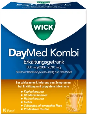 WICK DayMed Kombi Erkältungsgetränk - Arzneimittel zur Linderung von Erkältungs- und Grippesymptomen, enthält effektive Wirkstoffe zur schnellen Erleichterung.