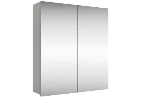 Spiegelschrank Merkur ohne Leuchte - 60 cm in Weißgrau - Spiegelschränke: Stilvolles Design mit viel Stauraum, ideal für die optimale Organisation Ihrer Badutensilien dank verstellbarer Einlegeböden.