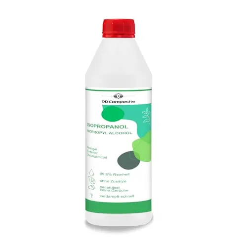 DD Composite - ISOPROPANOL 99,8% 1Liter Reinigungsmittel Lösemittel Entfetter Fleckenentferner Reiniger 3D-Druck Kleberestentferner