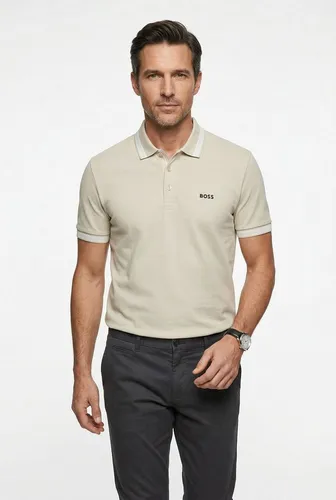 BOSS GREEN Poloshirt Paddy atmungsaktive Piqué-Webstruktur, Flachstrickkragen, gerader Schnitt