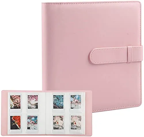 Fotoalbum mit 256 Taschen – Passend für Fujifilm Instax Mini 9 8 90 40 7 11 12 Evo LiPlay Sofortbildkamera , Fotoalbum Kompatibel mit Polaroid Snap PIC-300, Kodak Zink Fotopapier (54x86 mm) (Rosa)