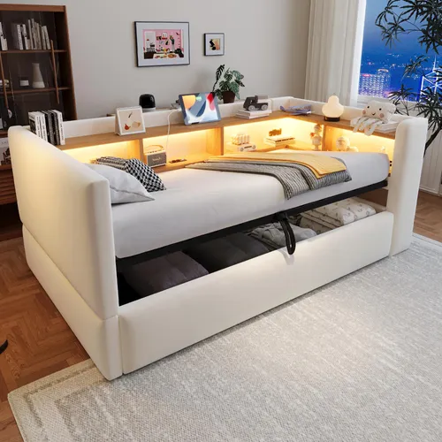 MODFU Daybett 90x190 mit RGB-LED und Stauraum