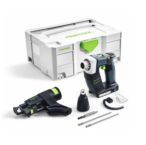 Festool DWC 18-4500 LI Duradrive Akku Bauschrauber - Akkuschrauber für präzises Arbeiten im Trockenbau, ausgestattet mit Magazinvorsatz und 18 V Li-Ion Akku für optimale Leistung und Flexibilität.