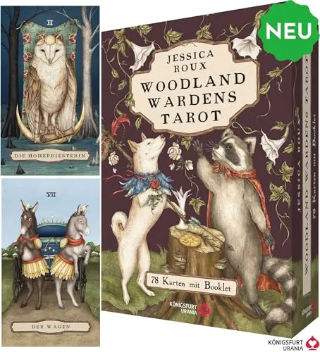 Woodland Wardens Tarot - Set mit Booklet und 78 Karten - Entdecken Sie das Woodland Wardens Tarot mit 78 einzigartigen Karten und einem informativen Booklet. Ideal für Tarot-Enthusiasten und Anfänger, um die Welt der Karten zu erkunden.