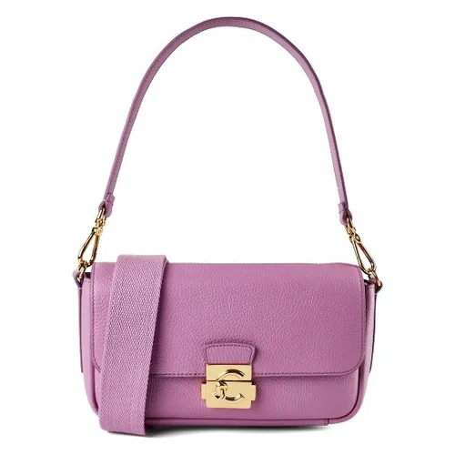 Coccinelle C-Me Lock Schultertasche Leder 24 cm rosa - Elegante Coccinelle Schultertasche aus hochwertigem Leder, ausgestattet mit praktischem Steckverschluss und verstellbarem Riemen für individuellen Tragekomfort. Ideal für stilvolle Aufbewahrung.