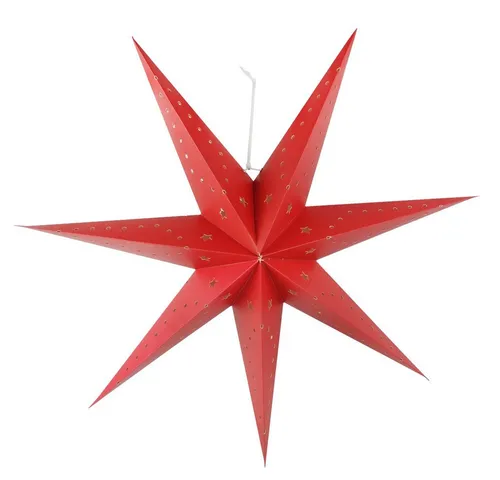 Harms Import LED Dekolicht, LED-Leuchtmittel fest verbaut, LED Hänge Lampe Papier Stern X-MAS Dielen Weihnachts Deko Strahler rot