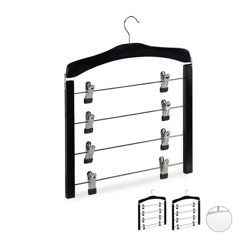 Rockbügel 9 Stück - Mehrzweck-Kleiderbügel aus Holz - Kleiderbügel aus hochwertigem Holz, ideal für Hosen und Röcke, mit einer praktischen Klammerfunktion für sicheren Halt. Perfekt für Ordnung im Kleiderschrank.