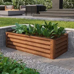PRIMEYARD Eco Hochbeet 120 x 60 x 35 cm aus Cortenstahl - Hochbeet in Rost-Optik, ideal für kreative Gartenprojekte. Robuste Bauweise sorgt für Langlebigkeit und einfache Pflege. Perfekt für Blumen und Gemüse.