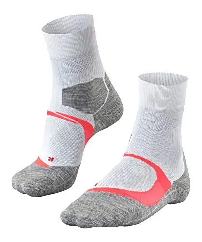 FALKE Damen Laufsocken RU4 Endurance Cool, Weiß (White-Neon Red 2028), 35-36 - Leichte, atmungsaktive Joggingsocken mit Coolmax-Faser für optimalen Komfort. Verstärkte Zehen und Ferse sorgen für Langlebigkeit. Ideal für Outdoor-Aktivitäten und den Sommer.