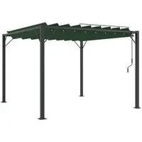 vidaXL Pavillon mit Lamellendach 3 x 3 m Grün - Stabiler Pavillon mit leichtem Aluminiumrahmen, ideal für Garten und Terrasse. Das manuell verstellbare Lamellendach ermöglicht optimale Licht- und Schattensteuerung. Pflegeleichtes Polyesterdach sorgt für eine saubere Oberfläche.