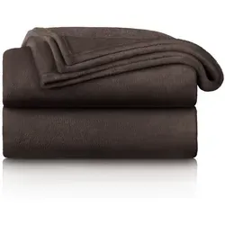 Blumtal Kuscheldecke flauschig - Oeko-TEX zertifizierte Fleecedecke 150x200 cm - Wohndecke 150x200 cm - Decke Couch Wohn- & Kuscheldecke - Wohndecke Kuscheldecke Dunkelbraun