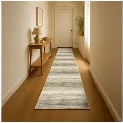 oKu-Tex Teppich Phoenix Wohnzimmerteppich, Kurzflor Beige meliert, Läufer, Höhe: 8,5 mm, besonders weicher Kurzflor, pflegeleicht beige Läufer | 80 cm x 250 cm