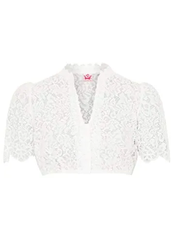 Spieth&Wensky Damen Dirndlbluse Mellingen Creme 42 - Elegante Dirndlbluse mit Allover-Spitze und Knöpfen, ideal für festliche Anlässe und perfekt kombinierbar zu jedem Dirndl.
