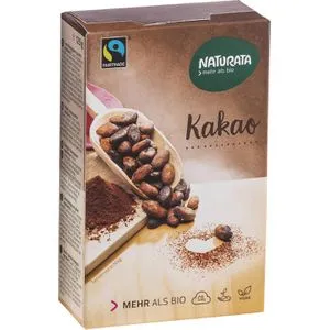 Naturata Kakao Schwach Entölt 125g - Kakao mit 20-22% Kakaobutter für einen vollmundigen Geschmack, ideal für heiße Trinkschokolade und Desserts. 100% fair gehandelt und klimafreundlich.