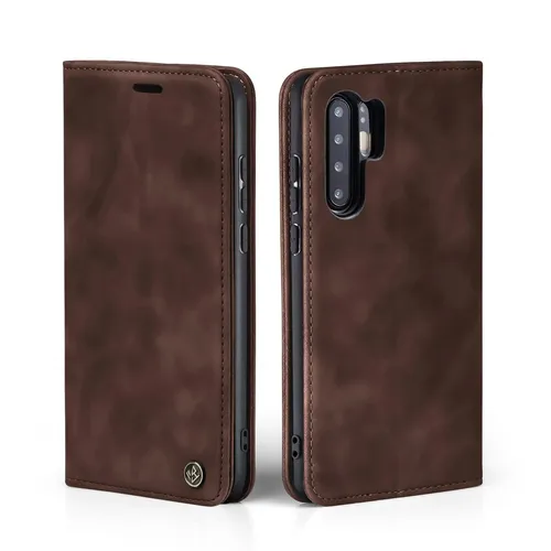 Handy Hülle für Huawei P30 Klapp Magnet Smartphone Cover Case Braun