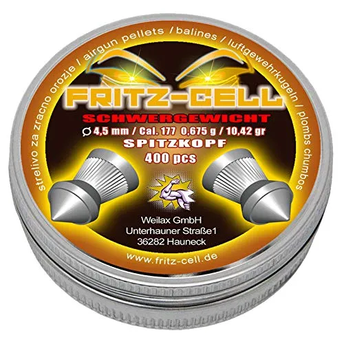 Spitzkopf Schwergewicht Diabolos 4,5 mm Fritz-Cell Luftgewehr Luftpistole 1 x 400