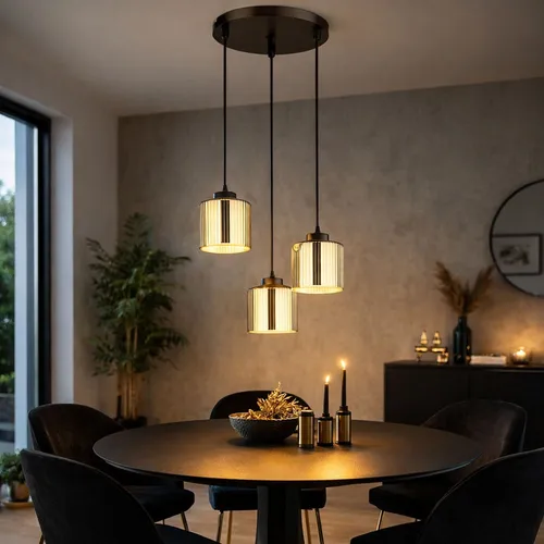 Pendellampe Hängeleuchte 120 cm in Chrom und Glas - Moderne 1-3 Licht Pendellampe mit warmweißem LED-Licht, ideal für Esszimmer und Küche. Stilvolles Design mit energieeffizienter Beleuchtung für eine einladende Atmosphäre.