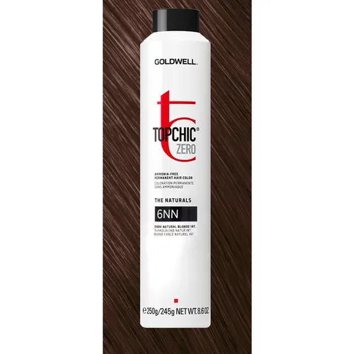 Goldwell TOPCHIC ZERO 6 NN - Dunkelblond Natur Intensiv 250 ml - Coloration für glänzendes, weiches Haar, ammoniakfrei und mit 94% natürlichen Inhaltsstoffen, ideal für verantwortungsbewusste Haarfarbe.
