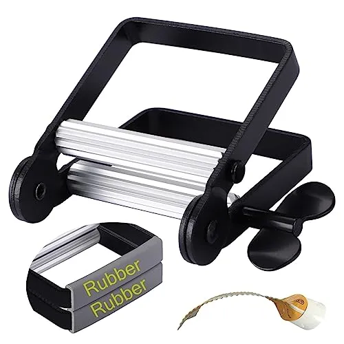 XYKEEY Zahnpastapresse, Metall-Zahnpasta Tubenquetscher für Künstler, Friseursalon, Maler... (Schwarz)
