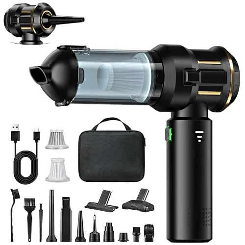 RABIGALA Handstaubsauger Akku 4-in-1, Autostaubsauger, 25000PA Auto Staubsauger Stark, Autostaubsauger Akku Testsieger, 3-Gang 220000 U/min Mini Staubsauger für Auto, Haus, Küche, Tierhaare