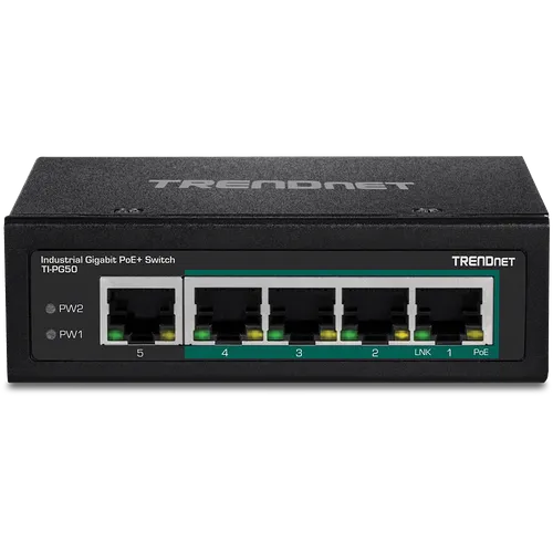 Trendnet TI-PG50 Managed Gigabit Ethernet Switch - Router, Netzwerk Switch mit 5 Ports und Power over Ethernet (PoE) für einfache Installation und Stromversorgung von Geräten über das Netzwerk.