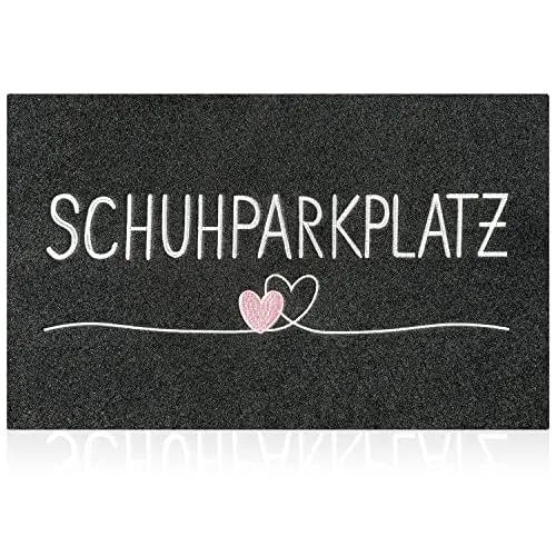 AAZZKANG Schuhparkplatz Fußmatte außen Innen Willkommen Türmatte mit rutschfest Gummi Rückseite Ultra absorbieren Schlamm Einfach zu säubern Haustür Eingangsteppich Schwarz