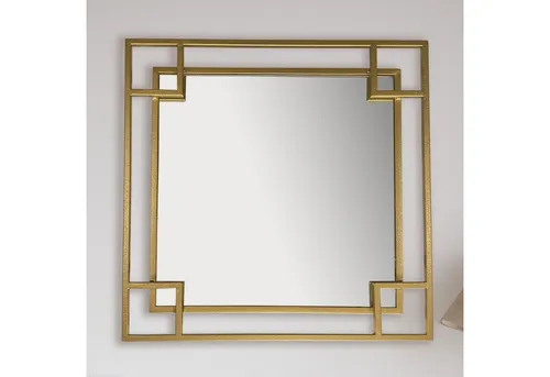 KADIMA DESIGN Wandspiegel 60x60 cm - Eleganter Hängespiegel in Gold - Moderner quadratischer Wandspiegel mit einzigartigem Design, handgefertigt und ein Unikat. Ideal für Flur oder Wohnräume, sorgt für stilvolle Akzente.