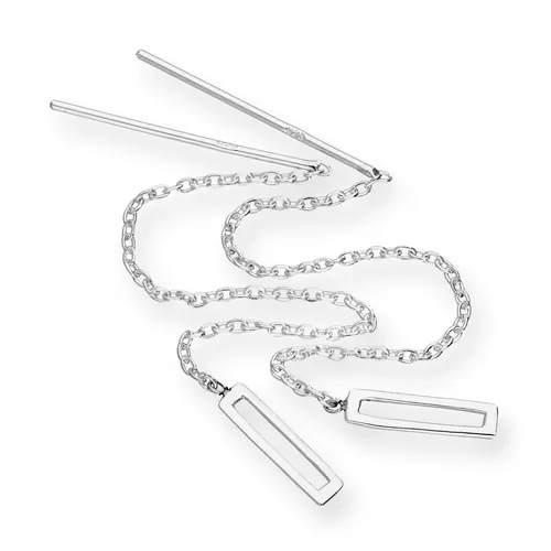 Sterling Silber Offener Reckteck Durchzieher