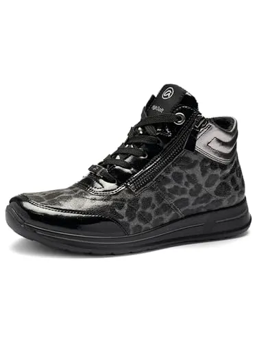 Ara Osaka 2.0 Damen Schnürstiefel in Schwarz, Größe 6 - Sneaker mit innovativer HighSoft Technologie für höchsten Tragekomfort, atmungsaktives Frotteefutter und wechselbares Fußbett – ideal für modebewusste Frauen!