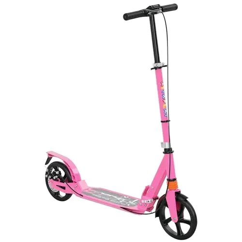 Aiyaplay Roller Rosa - Verstellbarer Kinderroller für Outdoor-Spaß - Roller/Kickboards: Der Aiyaplay Kinderroller begeistert mit verstellbarem Lenker für 6-12-Jährige, Front- und Heckbremsen für Sicherheit und einem Doppelschocksystem für sanfte Fahrten. Faltbar für einfachen Transport!